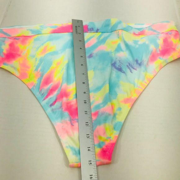 Xhilaration Women's Size 24W/26W High Leg High Waist Swim Bottom Tie Dye New - Picture 9 of 9